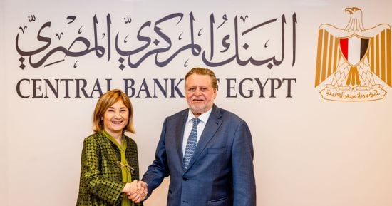 محافظ البنك المركزي ونائب رئيس بنك الاستثمار الأوروبي في لقاء بالقاهرة