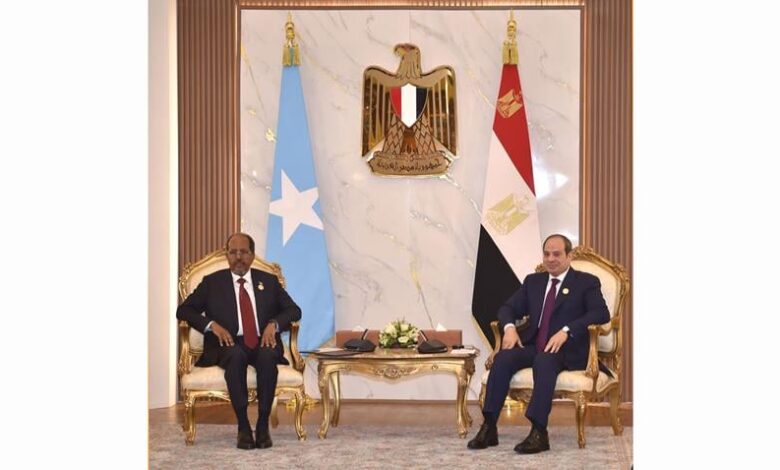 السيسي وحسن شيخ محمود خلال لقاء العلمين