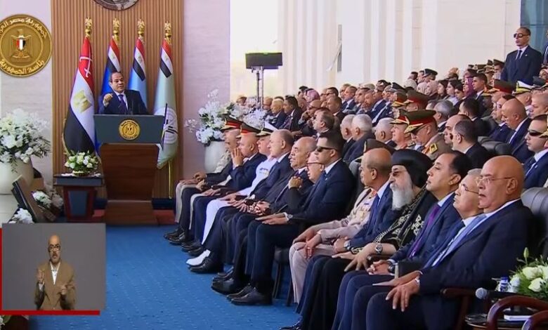 الرئيس عبد الفتاح السيسي خلال حفل تخرج الأكاديمية العسكرية في 17 أكتوبر