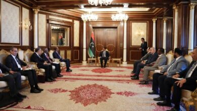 لقاء خلال زيارة رئيس مفوضية الاتحاد الأفريقي إلى ليبيا.