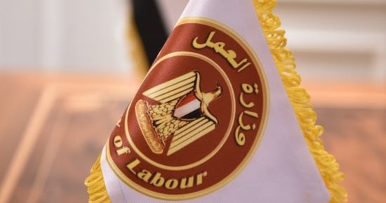 علم وزارة العمل المصرية في صورة توضيحية