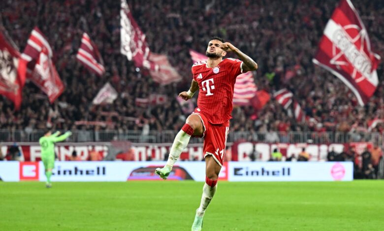 لويس دياز يحتفل خلال فوز بايرن ميونخ على لايبزيغ 6-1 يوم 17 أكتوبر 2026
