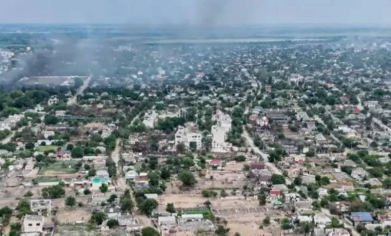 مدينة أوليشكي الأوكرانية المتضررة من الحرب في صورة مرتبطة بالخبر