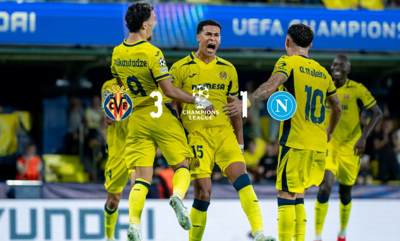 نابولي يفقد تقدمه المبكر ويسقط أمام فياريال بثلاثية في دوري الأبطال