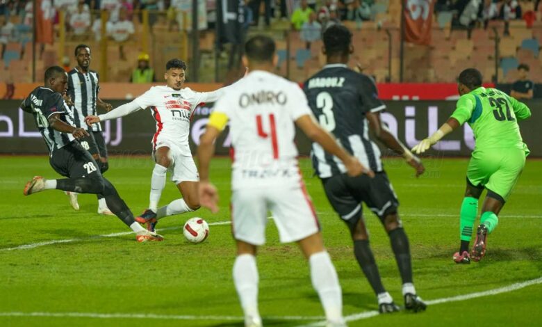 أحمد شريف خلال مباراة الزمالك والجيش الرواندي